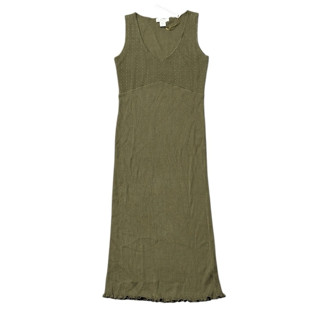 House of Harlow 1960 Olive Green Sleeveless Maxi Knit Crochet Dress Medium